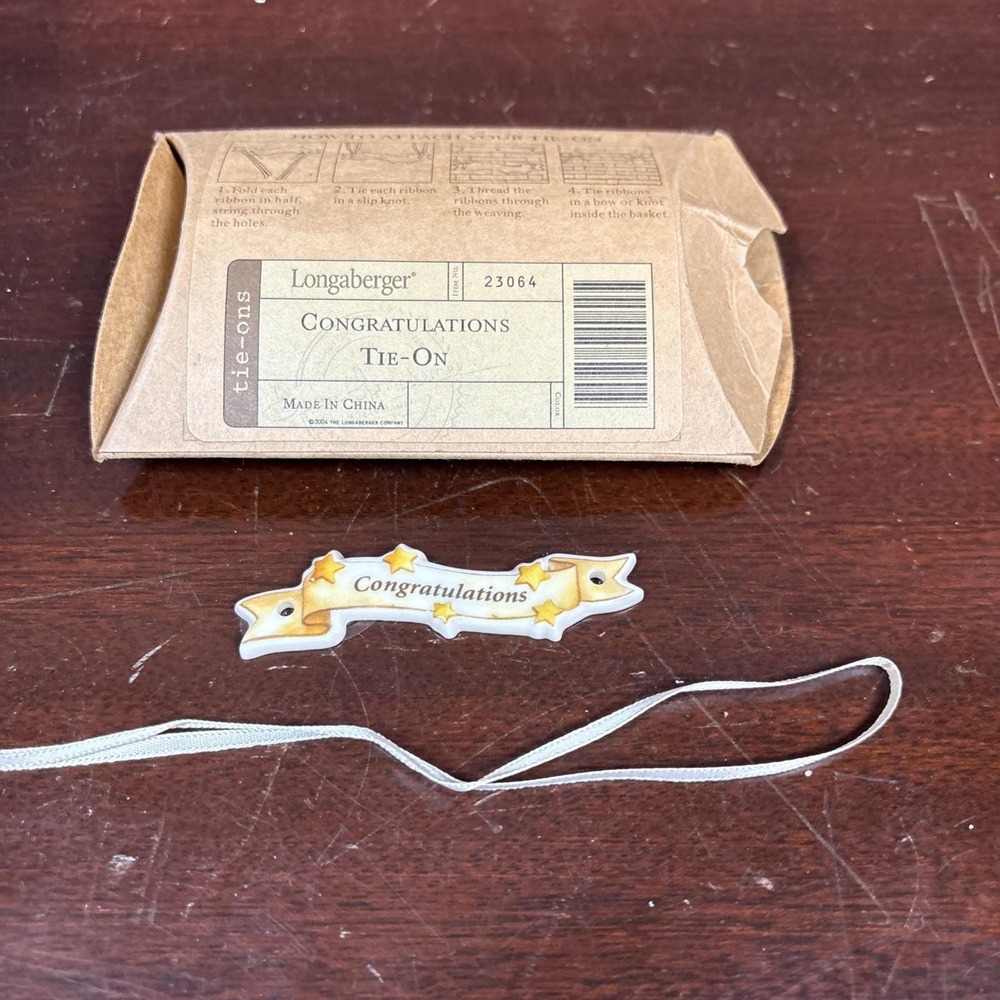 Longaberger Congratulations Tie On - #23064 - NIB
